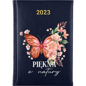 Kalendarz Terminarz Plener A5 2023 Granatowy BOHO