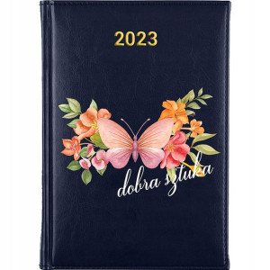 Kalendarz Terminarz Plener A5 2023 Granatowy BOHO