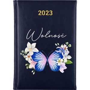 Kalendarz Terminarz Plener A5 2023 Granatowy BOHO