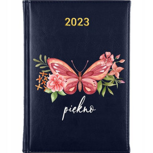 Kalendarz Terminarz Plener A5 2023 Granatowy BOHO