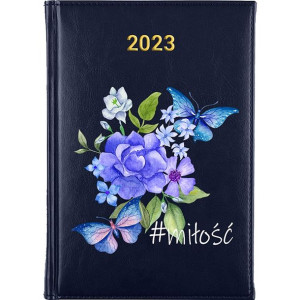 Kalendarz Terminarz Plener A5 2023 Granatowy BOHO