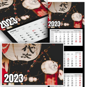 Piękne Trójdzielny Kalendarz 2023 JAPAN JAPONIA Wz