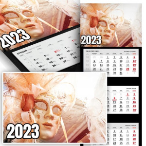 Piękne Trójdzielny Kalendarz 2023 JAPONIA JAPAN Wz