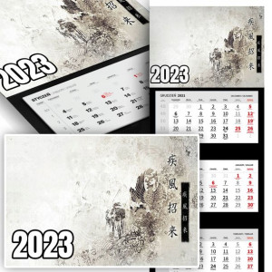 Piękne Trójdzielny Kalendarz 2023 JAPONIA JAPAN Wz