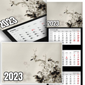 Piękne Trójdzielny Kalendarz 2023 JAPONIA JAPAN Wz