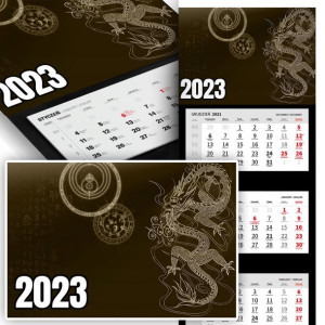 Piękne Trójdzielny Kalendarz 2023 JAPONIA JAPAN Wz