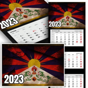 Piękne Trójdzielny Kalendarz 2023 JAPONIA WZORY