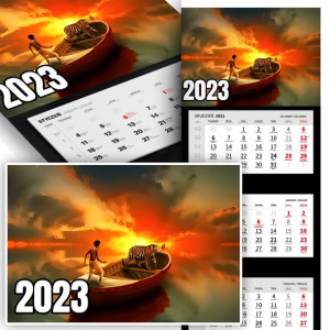 Piękne Trójdzielny Kalendarz 2023 KRAJOBRAZY WZORY
