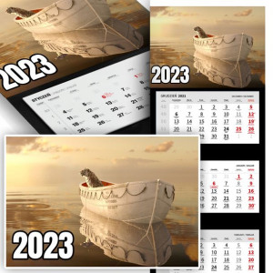 Piękne Trójdzielny Kalendarz 2023 KRAJOBRAZY WZORY