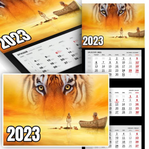 Piękne Trójdzielny Kalendarz 2023 KRAJOBRAZY WZORY