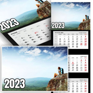 Piękne Trójdzielny Kalendarz 2023 KRAJOBRAZY WZORY