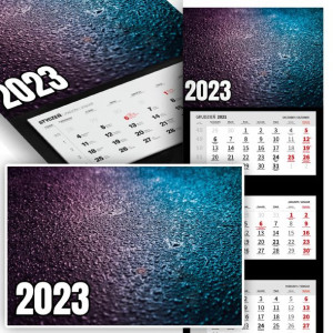 Piękny Trójdzielny Kalendarz 2023 AESTHETIC WZORY