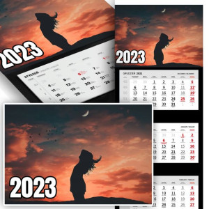 Piękny Trójdzielny Kalendarz 2023 BE FREE WZORY