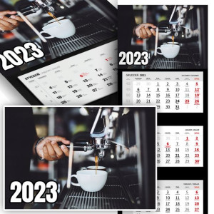 Piękny Trójdzielny Kalendarz 2023 DLA BARISTY Wz