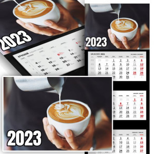 Piękny Trójdzielny Kalendarz 2023 DLA KAWOSZA Wz