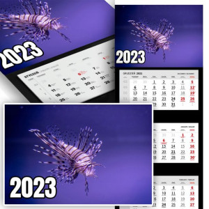 Piękny Trójdzielny Kalendarz 2023 DLA RYBAKA Wz