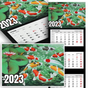 Piękny Trójdzielny Kalendarz 2023 DLA RYBAKA Wz