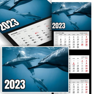 Piękny Trójdzielny Kalendarz 2023 DLA RYBAKA Wz