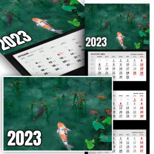 Piękny Trójdzielny Kalendarz 2023 DLA RYBAKA Wz