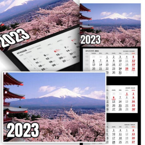 Piękny Trójdzielny Kalendarz 2023 JAPONIA JAPAN Wz