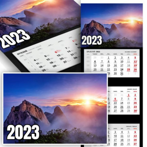 Piękny Trójdzielny Kalendarz 2023 KRAJOBRAZY Wzory