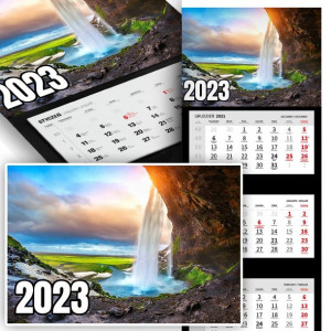 Piękny Trójdzielny Kalendarz 2023 KRAJOBRAZY Wzory