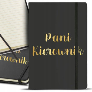NOTES Czarny A5 GOLD Złocenie PANI KIEROWNIK Wzory