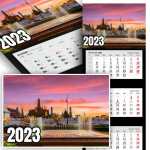 Piękny Trójdzielny Kalendarz 2023 MIASTA CITY Wz