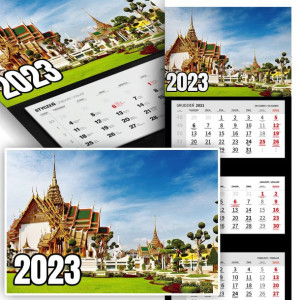 Piękny Trójdzielny Kalendarz 2023 MIASTA CITY Wz
