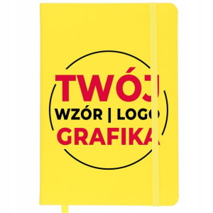 Notes Planer Notatnik Żółty A5 Twoje Logo Grafika