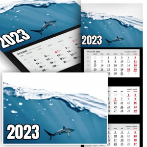 Piękny Trójdzielny Kalendarz 2023 OCEAN RYBY WZORY
