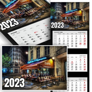 Piękny Trójdzielny Kalendarz 2023 PARYŻ France Wz