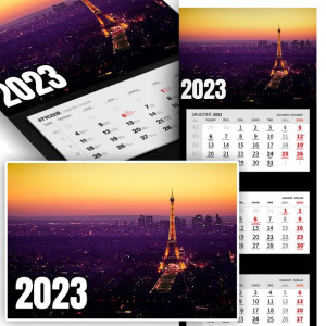 Piękny Trójdzielny Kalendarz 2023 PARYŻ France Wz