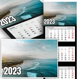 Piękny Trójdzielny Kalendarz 2023 PLAŻA MORZE Wz