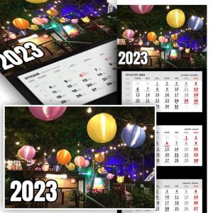 Piękny Trójdzielny Kalendarz 2023 RETRO PIĘKNE Wz