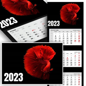 Piękny Trójdzielny Kalendarz 2023 RYBY RYBKI WZ