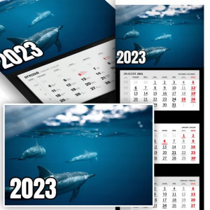 Piękny Trójdzielny Kalendarz 2023 RYBY RYBKI WZ