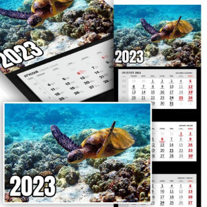 Piękny Trójdzielny Kalendarz 2023 ZWIERZĄTKA Wz