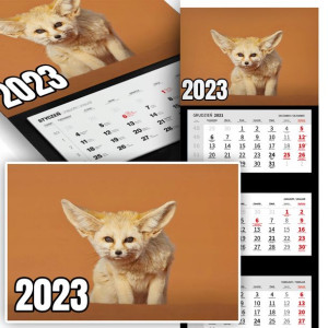 Piękny Trójdzielny Kalendarz 2023 ZWIERZĄTKA Wz