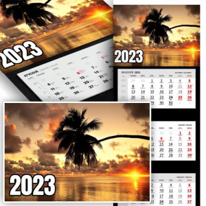 Trójdzielny Kalendarz 2023 KRAJOBRAZ PIĘKNE Wzory