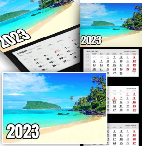 Trójdzielny Kalendarz 2023 KRAJOBRAZ PIĘKNE Wzory