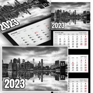 Trójdzielny Kalendarz 2023 KRAJOBRAZY MIASTA Wz