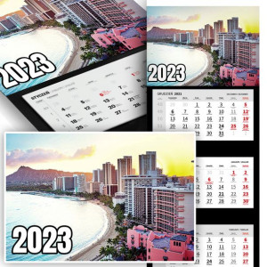 Trójdzielny Kalendarz 2023 KRAJOBRAZY MIASTA Wz