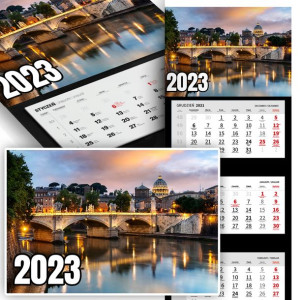 Trójdzielny Kalendarz 2023 KRAJOBRAZY MIASTA Wz