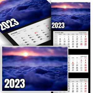 Trójdzielny Kalendarz 2023 MORZE KRAJOBRAZ WZORY