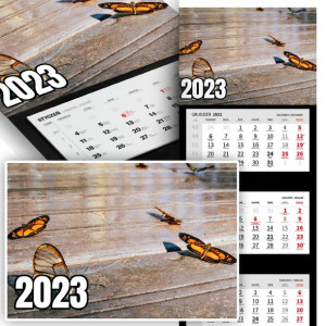Trójdzielny Kalendarz 2023 MOTYLE BUTTERFLAY Wz
