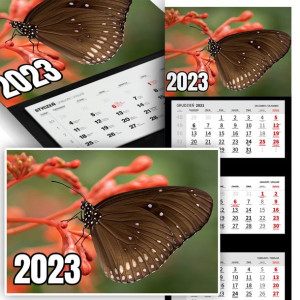 Trójdzielny Kalendarz 2023 MOTYLE BUTTERFLAY Wz