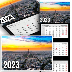 Trójdzielny Kalendarz 2023 PARYŻ France PARIS Wz