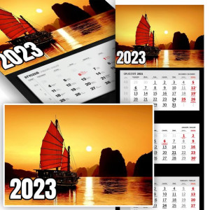 Trójdzielny Kalendarz 2023 PIĘKNE KRAJOBRAZY Wz