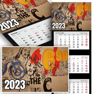 Trójdzielny Kalendarz 2023 POP ART Kolorowe Wzory